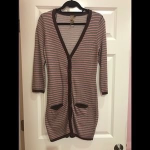 NWOT multicolor long cardigan